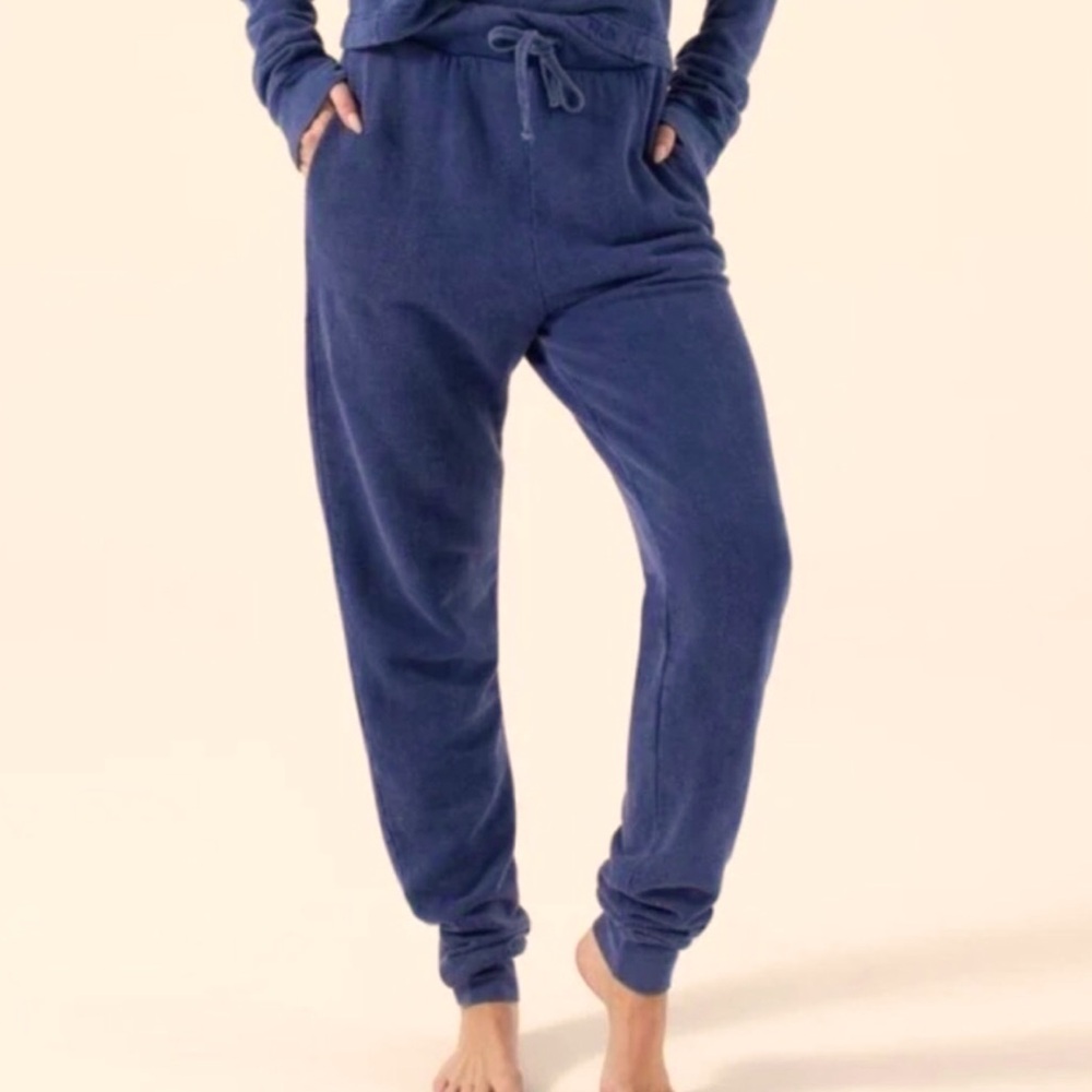 NUX Joggers Missing drawstring Cozy Blue Jogger Pants sz Small